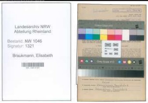 Entnazifizierung Elisabeth Braukmann , geb. 06.02.1898 (Lehrerin)
