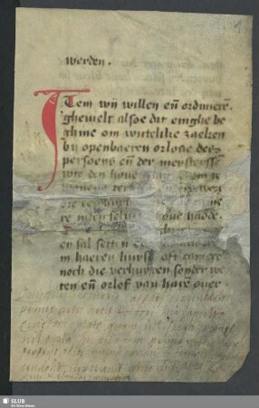 Fragment einer Beginenregel - Mscr.Dresd.Db.103,Beilage