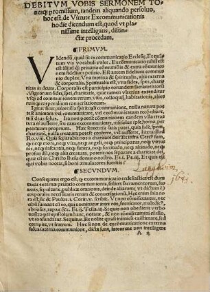 Sermo de virtute exco[m]municationis, Fratri Martino Luther Augustiniano a linguis tertijs tandem euerberatus