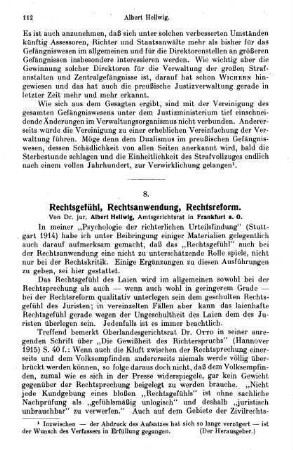 112-117, Rechtsgefühl, Rechtsanwendung, Rechtsreform