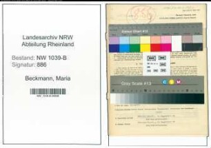 Entnazifizierung Maria Beckmann , geb. 09.10.1913 (Angestellte)