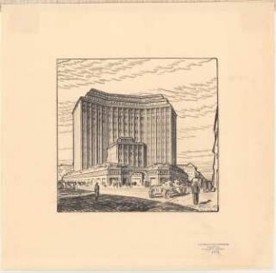 Hochhaus am Bahnhof Friedrichstraße, Berlin: Perspektivische Ansicht