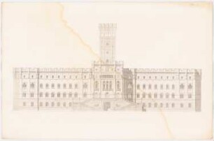 Werke der höheren Baukunst, Darmstadt 1858. Rathaus, Hamburg: Vorderansicht