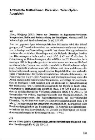 241-248, Ambulante Maßnahmen. Diversion. Täter-Opfer-Ausgleich