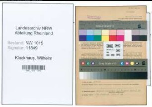 Entnazifizierung Wilhelm Klockhaus , geb. 29.12.1899 (Zugfuehrer)