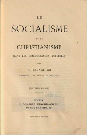 Le socialisme et le christianisme dans les circonstances actuelles