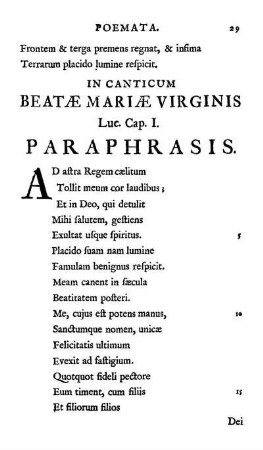 In Canticum Beatæ Mariæ Virginis Luc. Cap. I. Paraphrasis.