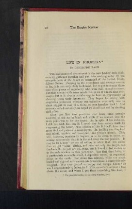 Life in Rhodesia.