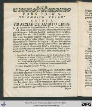 Pars Prima. De Ambitu Veteri.