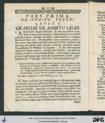 Pars Prima. De Ambitu Veteri.
