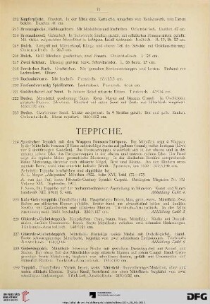 Teppiche (Nr. 224-264)