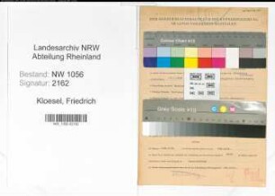 Entnazifizierung Friedrich Kloesel , geb. 16.01.1898 (Foerster)