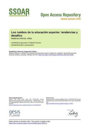 Los rumbos de la educación superior: tendencias y desafíos
