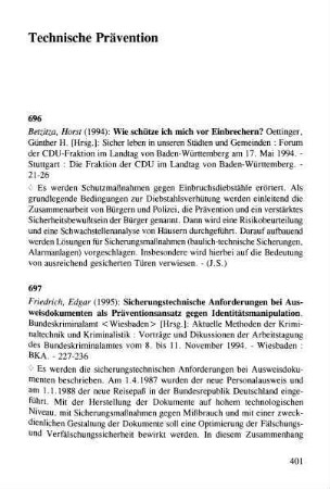 401-403, Technische Prävention