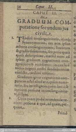 Caput II. De Graduum Computatione secundum ius civile