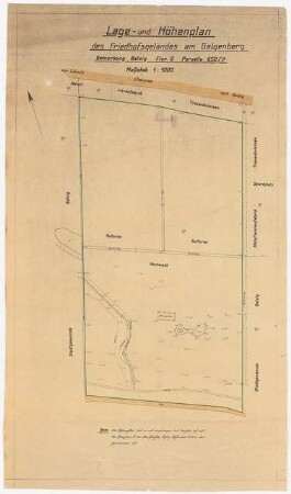 Friedhof am Galgenberg, Belzig: Lageplan und Höhenplan 1:1000