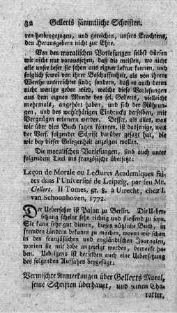 Anmerkungen über Gellert's Moral, seine Schriften überhaupt und seinen Charakter.
