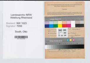 Entnazifizierung Otto Sooth , geb. 06.02.1891 (Verw.Inspektor)