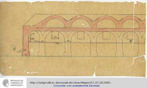 Mainz. Fort Gustavsburg. Profile. Copirt im August 1863 von Oberlieutenant Scherf.