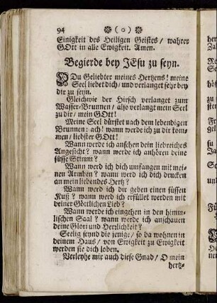 Begierde bey Jesu zu seyn