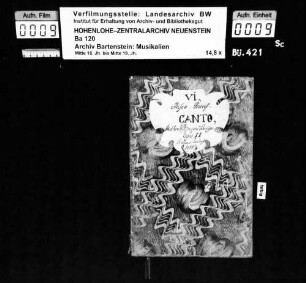 Gregor Schreyer: SACRIFICIUM / MATUTINUM, / SEU / MISSAE VI. / BREVES / à / Quatour Vocibus ordinariis, / Violinis duobus obligatis, / Clarinis duobus aut Cornibus ad libitum, / cum duplici Basso, / juxta modernum Stylum, / A / R.P. GREGORIO SCHREYER ... / COMPOSITAE. / OPUS II. / [Stimmbez.]; AUGUSTAE VINDELICORUM, / Sumptibus MATTHAEI RIEGER, Bibliopolae. / Anno à Partu Virginis MDCCLXIII.