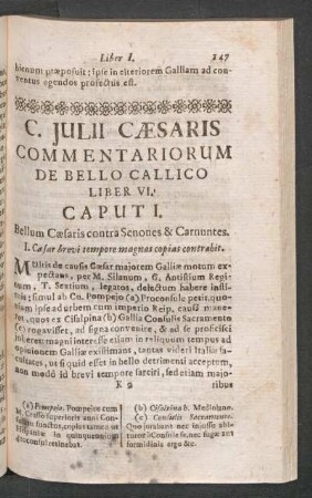 C. Julii Caesaris Commentariorum De Bello Callico Liber VI