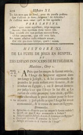 252-257, Histoire XI - XII