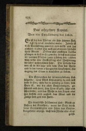 Das achtzehnte Kapitel. Von der Entzündung der Leber.