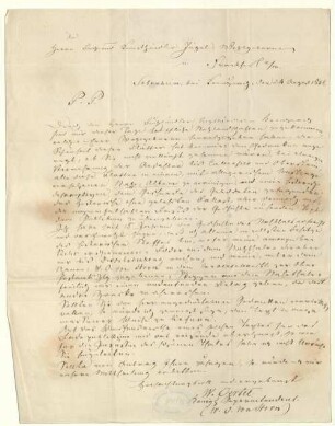 Eigenhändiger Brief mit Unterschrift