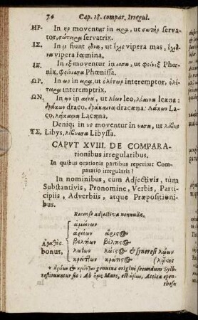 Caput XVIII. De Comparationibus irregularibus.