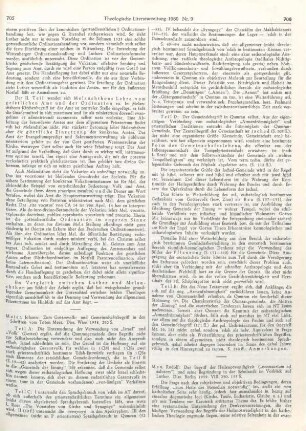 705-706 [Rezension] Maier, Johann, "Zum Gottesvolk - und Gemeinschaftsbegriff in den Schriften vom Toten Meer"