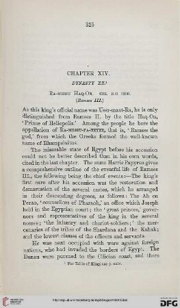 Chapter XIV: Dynasty XX