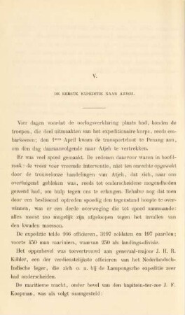 V. De eerste expeditie naar Atjeh