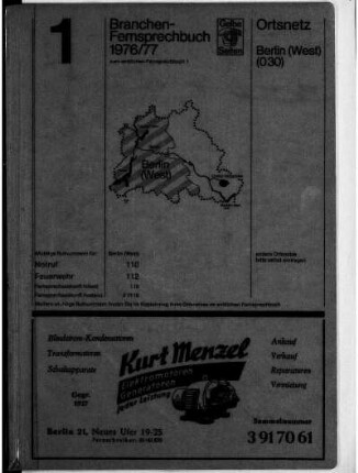 1976/1977: Amtliches Fernsprechbuch