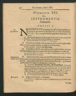 Disputatio XXV. De Instrumentis Literariis.