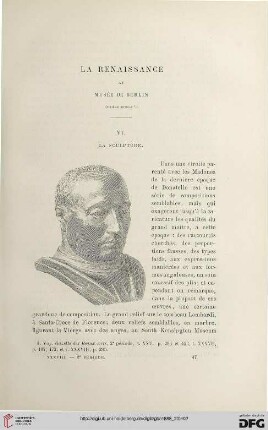 2. Pér. 38.1888: La Renaissance au Musée de Berlin, 6, La sculpture
