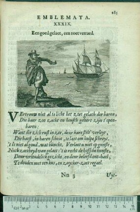 Emblemata. XXXIX. Een goed gelaet, een zoet verraed.