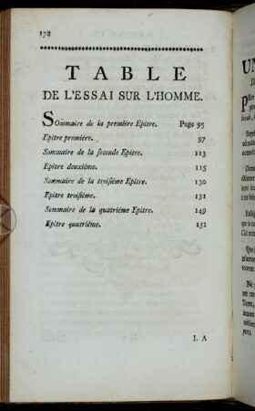 Table De L'Essai Sur L'Homme