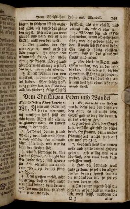 Vom Christlichen Leben und Wandel. - Vom geistlichen Kampf und Sieg.