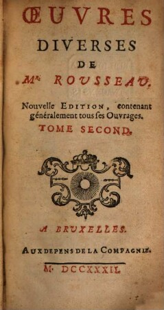 Oeuvres Diverses De Mr. Rousseau. 2