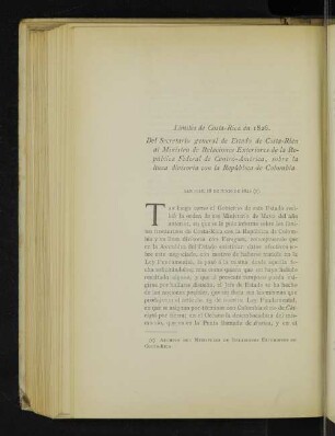 Límites de Costa-Rica en 1826.