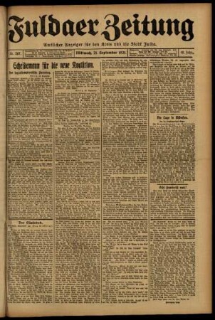 Ausgabe vom Mittwoch, den 21. September 1921.