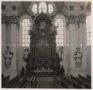 Steingaden, Wallfahrtskirche zum Gegeißelten Heiland auf der Wies, Seitenaltar (Südwand)