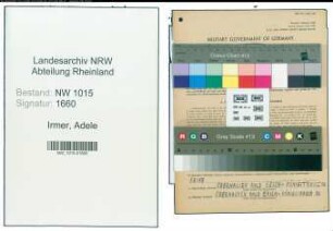 Entnazifizierung Adele Irmer , geb. 21.03.1894 (Postbeamter)