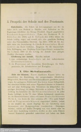 3. Prospekt der Schule und des Pensionats