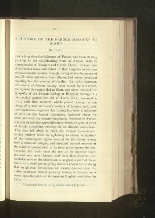 A History of the French Missions to Siam.