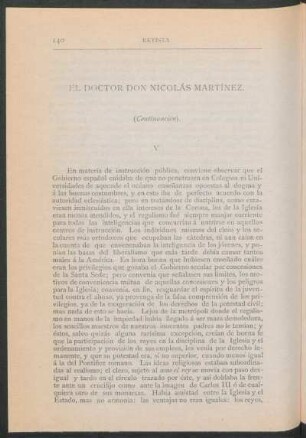 El Doctor Don Nicolás Martínez