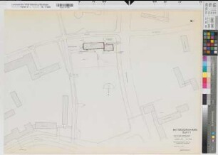 Münster (Münster) Humangenetisches Institut der Universität Hauptgebäude Blatt 1 Lageplan 1963 1 : 500 59 x 83 kol. Pause Staatshochbauamt für die Universität Münster 15.01