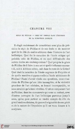 Chapitre VIII: Style de Phidias.– Rôle de Phidias dans l’histoire de la sculpture grecque