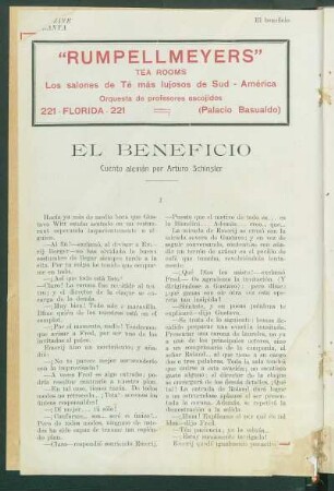 El beneficio : Cuento alemán